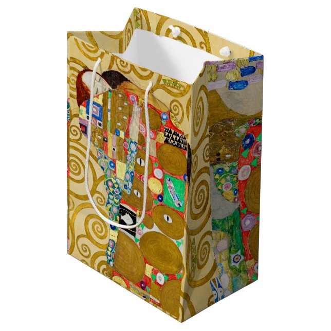 Bolsa De Regalo Mediana Gustav Klimt Fulfillment Nouveau Couple (Angulo Anverso)