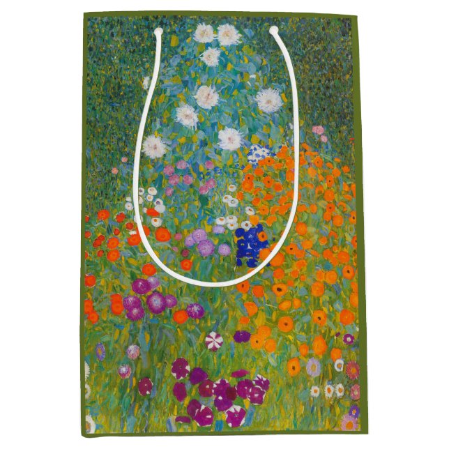 Bolsa De Regalo Mediana Gustav Klimt - Jardín de flores (Anverso)
