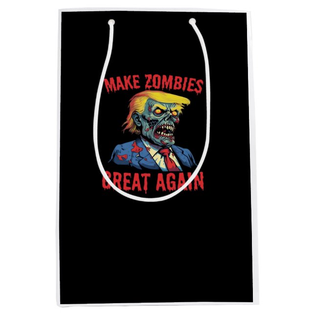 Bolsa De Regalo Mediana Hacer a los zombies grandes de nuevo - Halloween Z (Anverso)