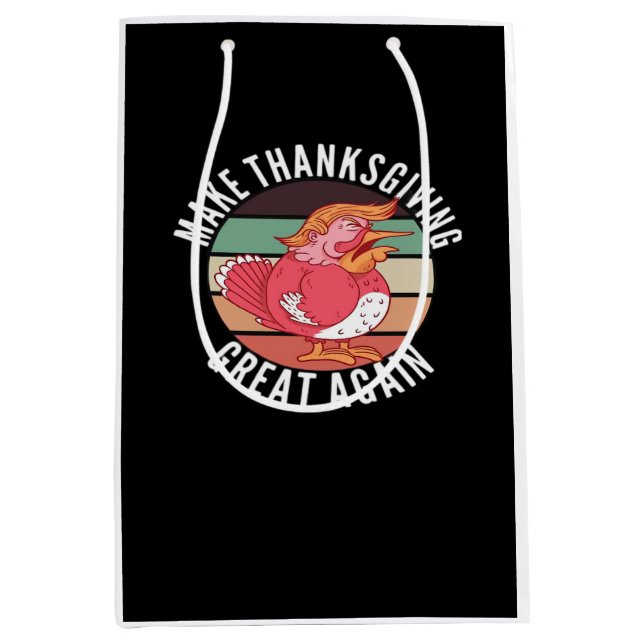 Bolsa De Regalo Mediana Hacer grande el día de Acción de Gracias de nuevo  (Anverso)