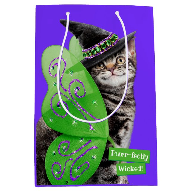 Bolsa De Regalo Mediana Hada de bruja gatita (Anverso)