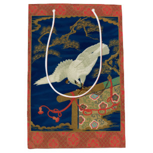 Bolsa De Regalo Mediana Halcón Blanco Japonés Antiguo Arte G.A. Audsley