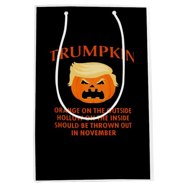 Bolsa De Regalo Mediana Halloween anti Trumpkin divertido (Anverso)