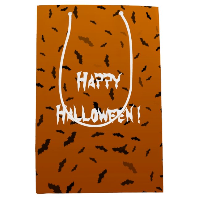 Bolsa De Regalo Mediana Halloween Bats (Anverso)