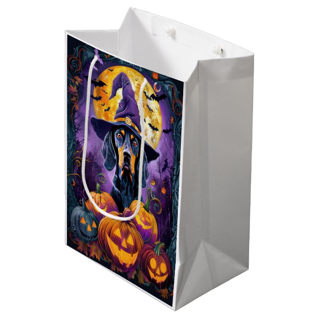 Bolsa De Regalo Mediana Halloween, Calabaza de Brujas de Halloween (Angulo Anverso)