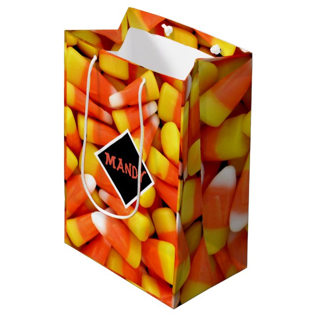 Bolsa De Regalo Mediana Halloween Candy Corn Personaliza (Angulo Anverso)