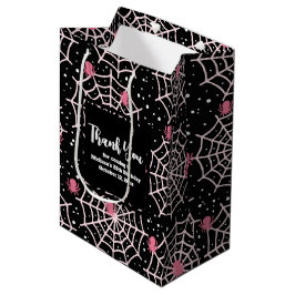 Bolsa De Regalo Mediana Halloween Cobwebs & Spiders Pattern Gracias