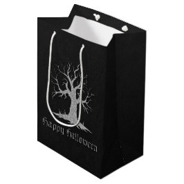 Bolsa De Regalo Mediana Halloween con árbol plateado