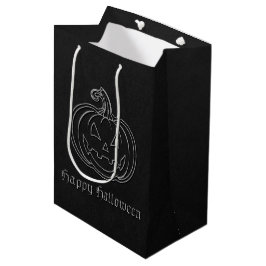 Bolsa De Regalo Mediana Halloween con linterna de Jack O'