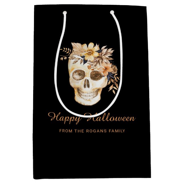 Bolsa De Regalo Mediana Halloween con rábano floral (Anverso)