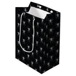 Bolsa De Regalo Mediana Halloween de araña plateada
