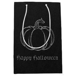 Bolsa De Regalo Mediana Halloween de calabaza de plata