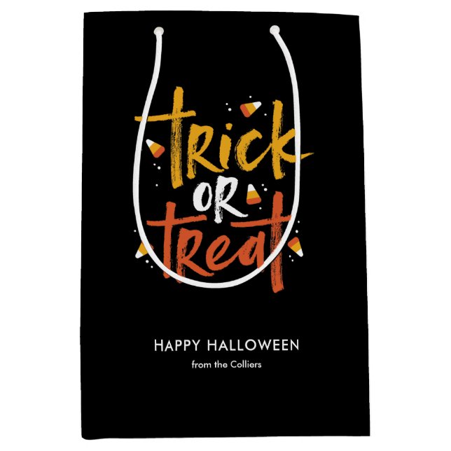 Bolsa De Regalo Mediana Halloween de maíz dulce o truco (Anverso)