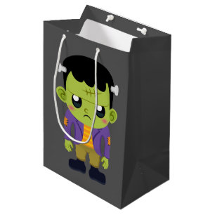 Bolsa De Regalo Mediana Halloween de Monstruo Frankenstein Verde