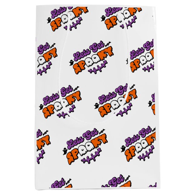 Bolsa De Regalo Mediana Halloween encantados: Halloween Hauntings Let's Ge (Anverso)