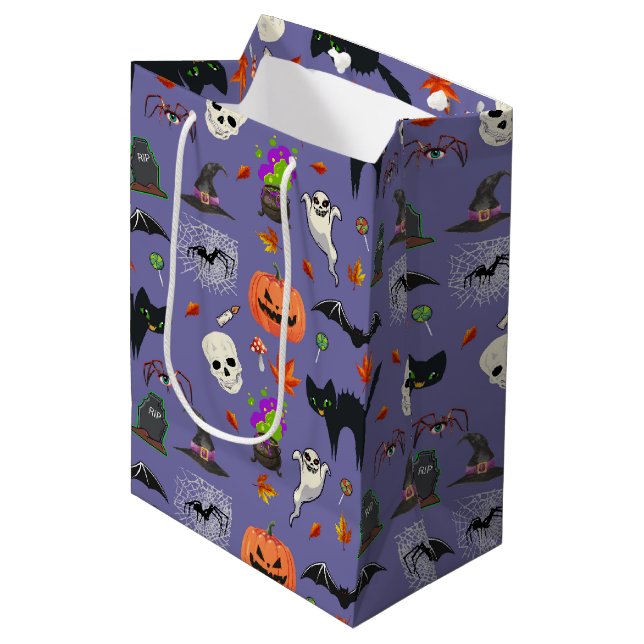 Bolsa De Regalo Mediana Halloween Guapa Y Espeluznante (Angulo Anverso)