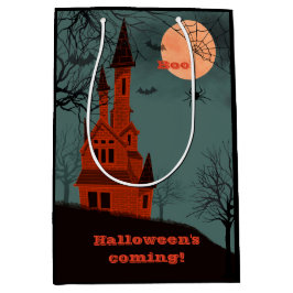 Bolsa De Regalo Mediana Halloween Haunted House Moon Spooky Fun