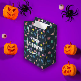 Bolsa De Regalo Mediana Halloween lindo con calabazas, personalizado