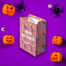 Bolsa De Regalo Mediana Halloween lindo con fantasmas, personalizado