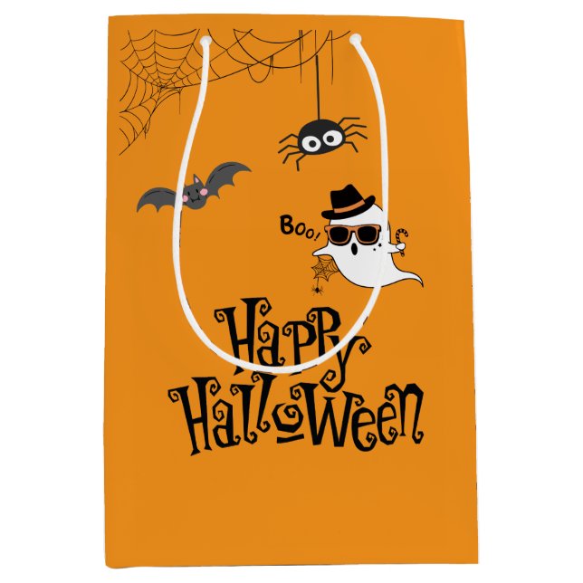 Bolsa De Regalo Mediana Halloween lindo y fantasmal (Anverso)