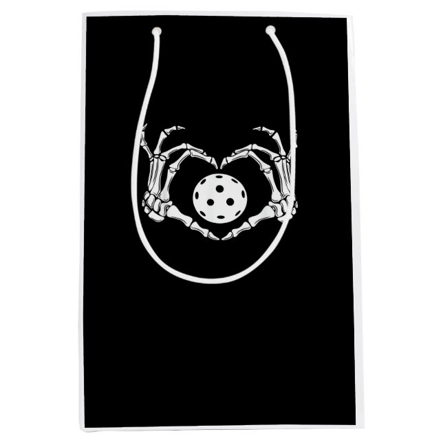 Bolsa De Regalo Mediana Halloween Pickle Skeleton Heart Hands (Anverso)
