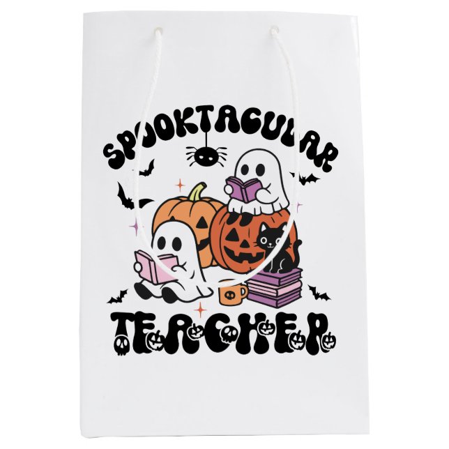 Bolsa De Regalo Mediana Halloween, profesora de Spooktacular (Anverso)