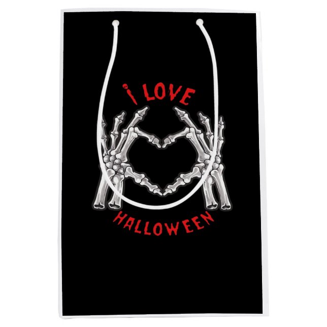 Bolsa De Regalo Mediana Halloween Skeletal Manos Manos Divertidas divertid (Anverso)