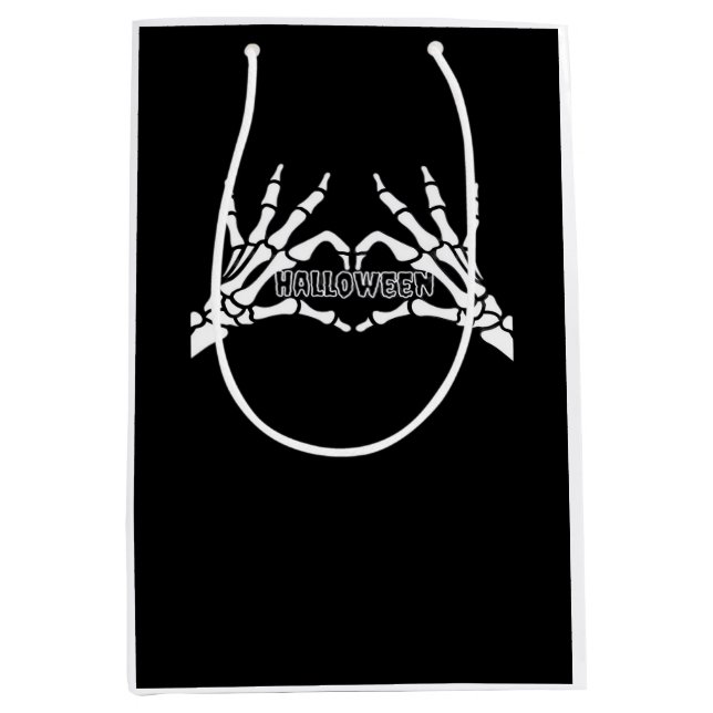 Bolsa De Regalo Mediana Halloween - Skeleton Hands Heart (Anverso)