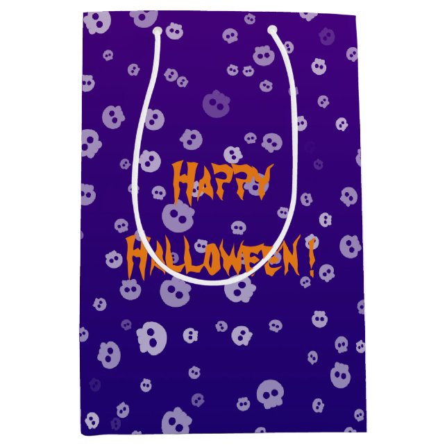 Bolsa De Regalo Mediana Halloween Skulls (Anverso)