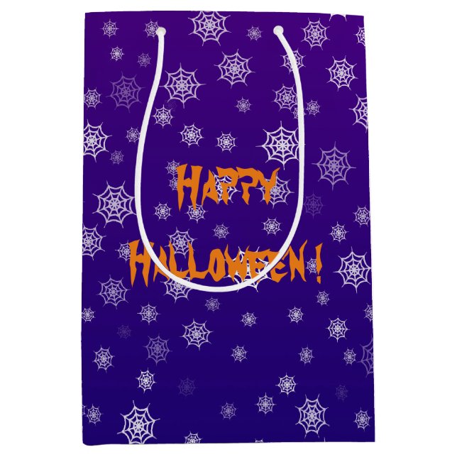 Bolsa De Regalo Mediana Halloween Spider Web (Anverso)