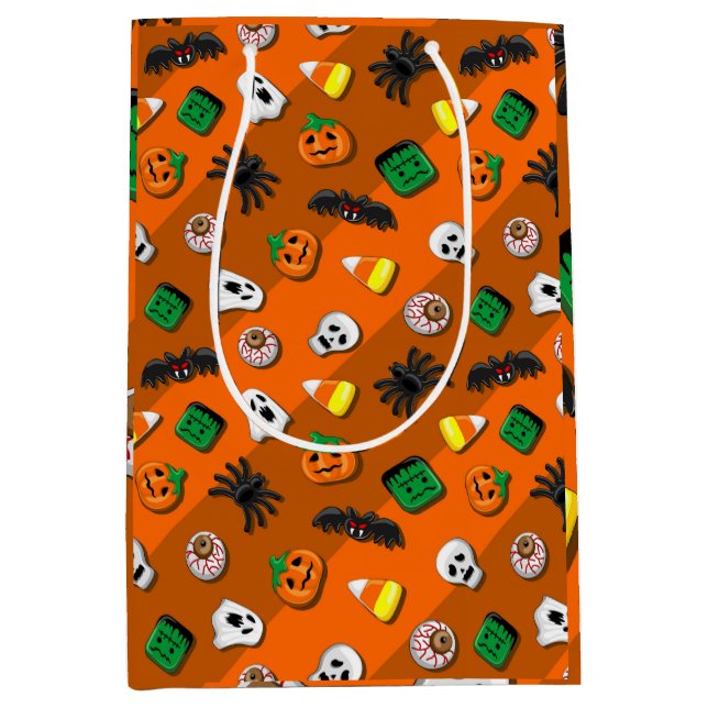 Bolsa De Regalo Mediana Halloween Spooky Candies Fiesta (Anverso)