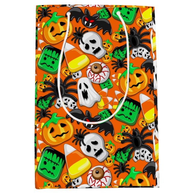 Bolsa De Regalo Mediana Halloween Spooky Candies Fiesta (Anverso)