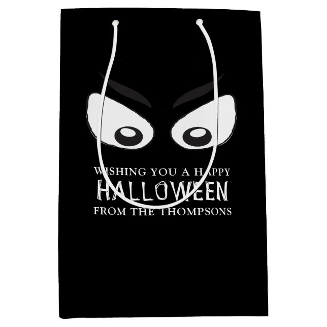 Bolsa De Regalo Mediana Halloween Spooky Scary Ghost Eyes Whimsical (Anverso)