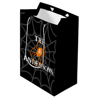 Bolsa De Regalo Mediana Halloween web de araña personalizada