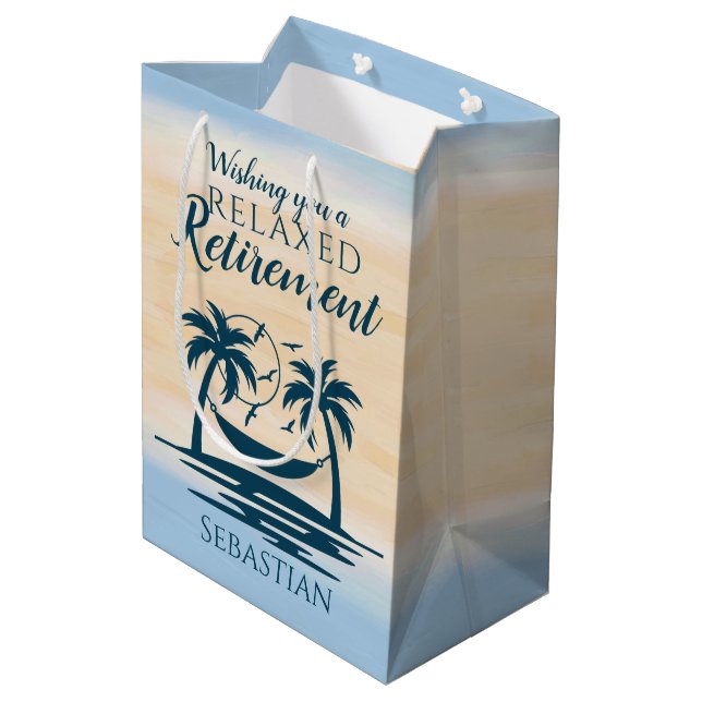 Bolsa De Regalo Mediana Hamaca de playa de Jubilación Relajada (Angulo reverso)