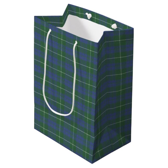Bolsa De Regalo Mediana Hamilton Green Scottish Tartan (Angulo Anverso)