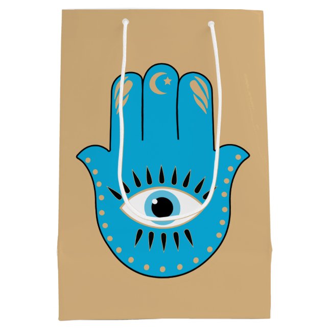 Bolsa De Regalo Mediana Hamsa Hand Greek Evil Eye Blue (Reverso)
