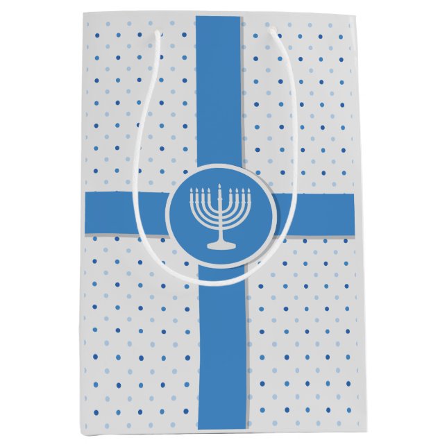 Bolsa De Regalo Mediana Hanukkah Polka Dot Wraped Gift (Anverso)