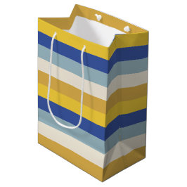 Bolsa De Regalo Mediana Hanukkah tiras modernas azul amarillo dorado crema
