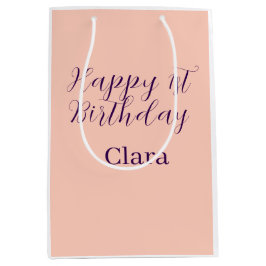 Bolsa De Regalo Mediana Happy 1st birthday orange purple boho retro name 