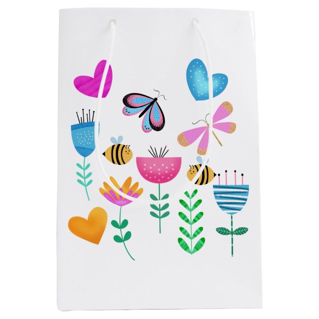 Bolsa De Regalo Mediana Happy Bee Garden (Anverso)