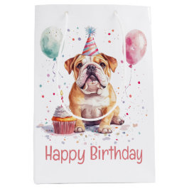 Bolsa De Regalo Mediana Happy Birthday English Bulldog