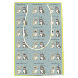 Bolsa De Regalo Mediana Happy birthday French, bulldog