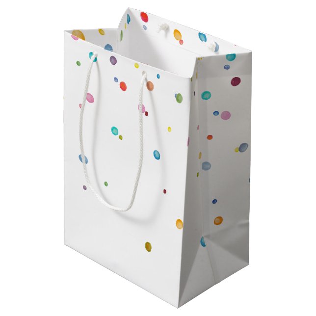 Bolsa De Regalo Mediana Happy Confetti Dots (Angulo Anverso)