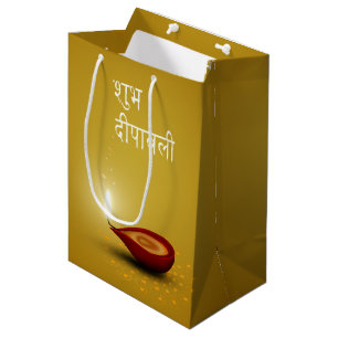 Bolsa de regalo mediana Happy Diwali Diya