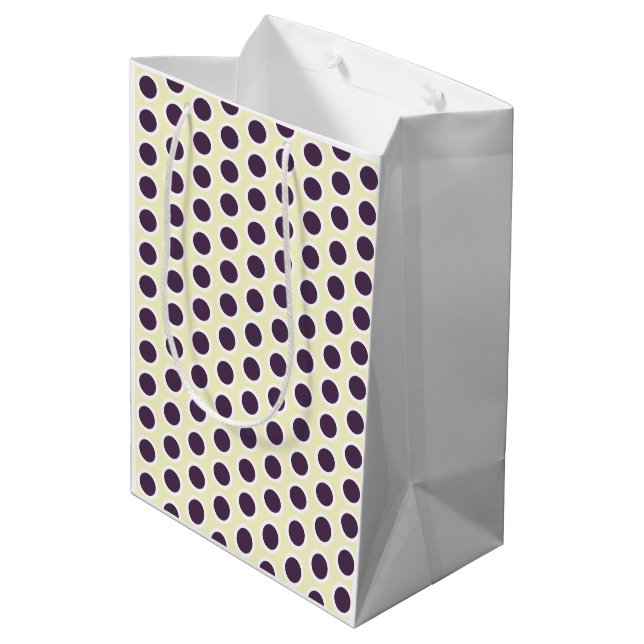 Bolsa De Regalo Mediana Happy Dots Gift Bag —Lemon & Plum (Gender-Neutral) (Angulo reverso)