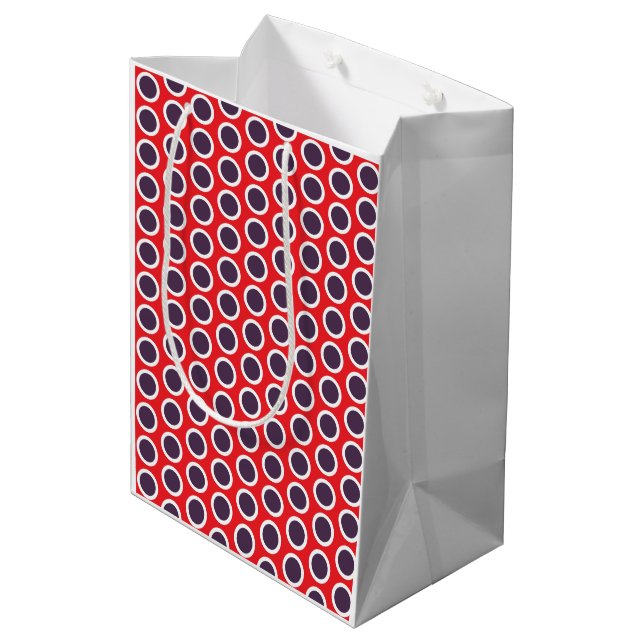 Bolsa De Regalo Mediana Happy Dots Gift Bag Red & Plum (Gender-Neutral) (Angulo reverso)