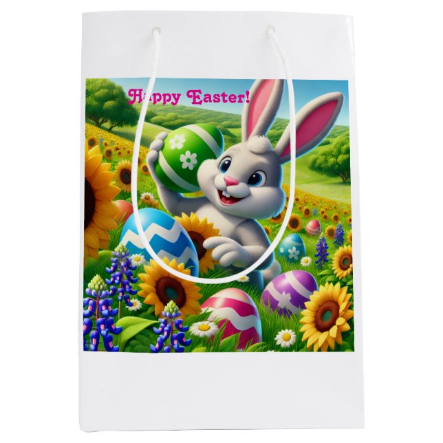 Bolsa De Regalo Mediana Happy “Easter Bunny” Gift Bag (Anverso)