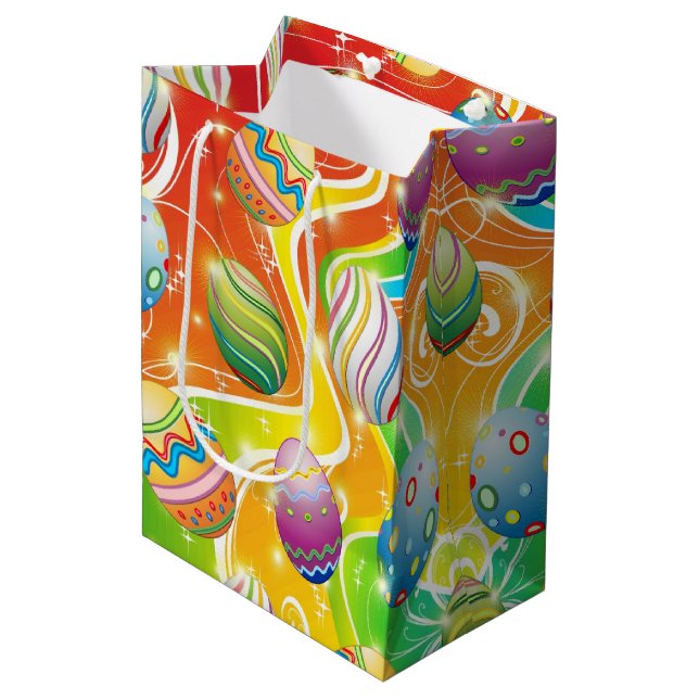Bolsa De Regalo Mediana Happy Easter Eggs Festive Pattern (Angulo Anverso)