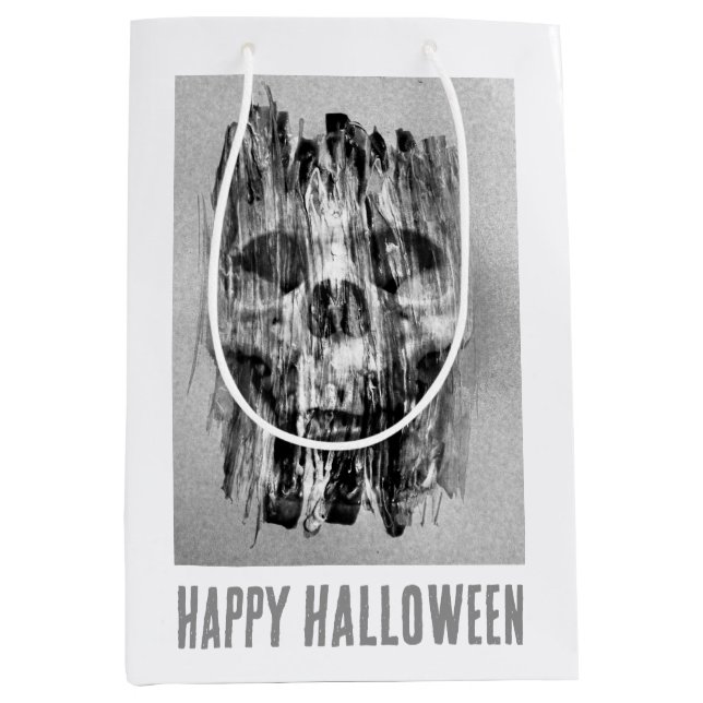 Bolsa De Regalo Mediana Happy Halloween. Distressed skull (Anverso)